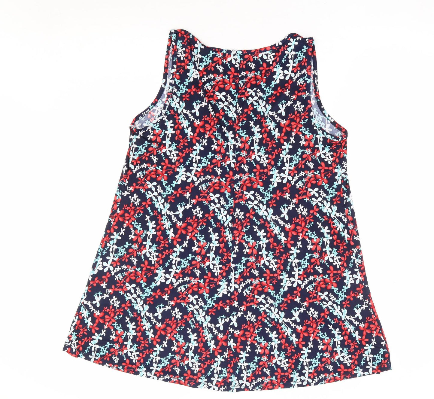 Preworn Womens Multicoloured Floral Polyester Tunic Tank Size S Scoop Neck