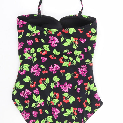 George Womens Multicoloured Floral Nylon One Piece Size 12 - Cherry Print Halter