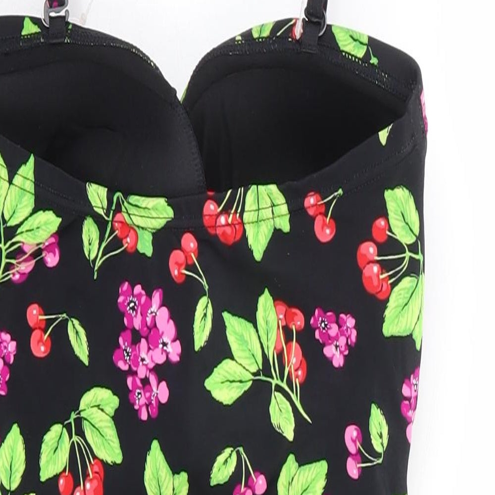 George Womens Multicoloured Floral Nylon One Piece Size 12 - Cherry Print Halter