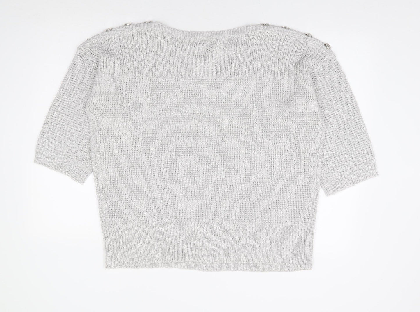 Wallis Womens Grey Round Neck Acrylic Pullover Jumper Size L