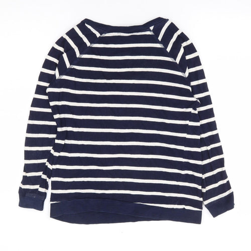 Zara Womens Blue Striped 100% Cotton Pullover Sweatshirt Size S Pullover