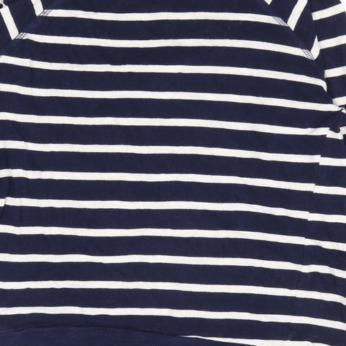 Zara Womens Blue Striped 100% Cotton Pullover Sweatshirt Size S Pullover