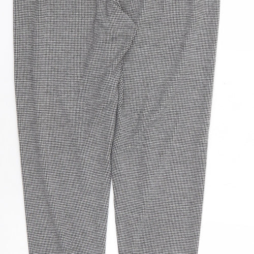 TU Womens Black Herringbone Polyester Trousers Size 14 L29 in Regular - Tregging