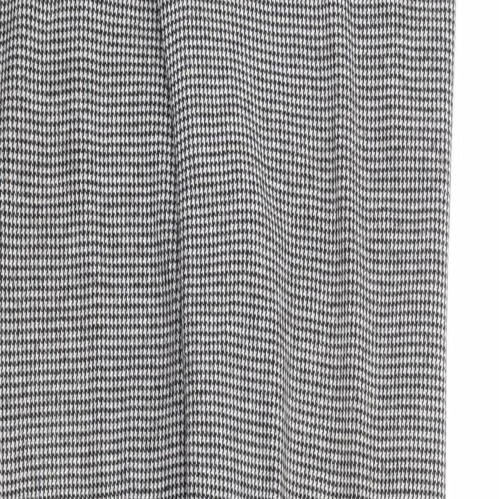 TU Womens Black Herringbone Polyester Trousers Size 14 L29 in Regular - Tregging