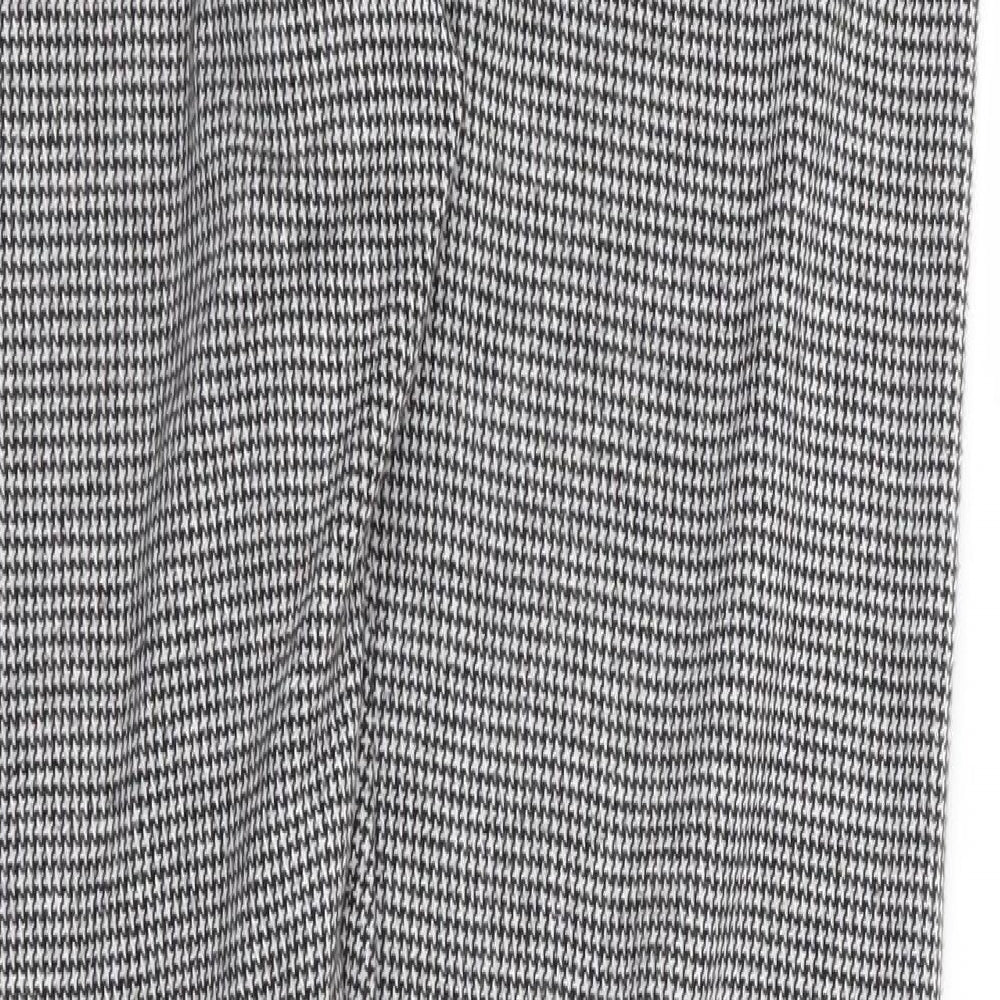 TU Womens Black Herringbone Polyester Trousers Size 14 L29 in Regular - Tregging