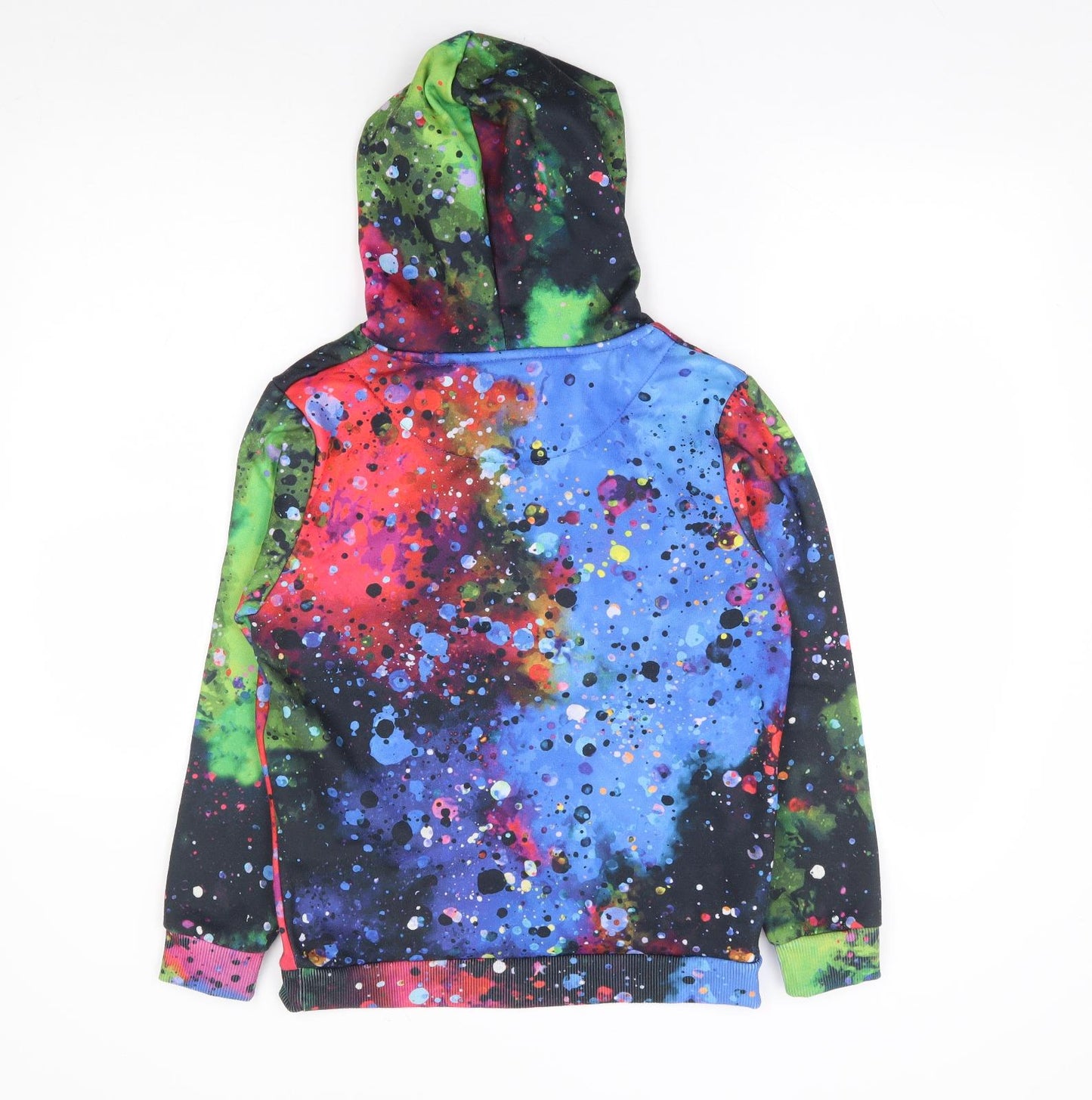 dfnd Boys Multicoloured Geometric Polyester Pullover Hoodie Size 13-14 Years Pullover - Paint Splatter