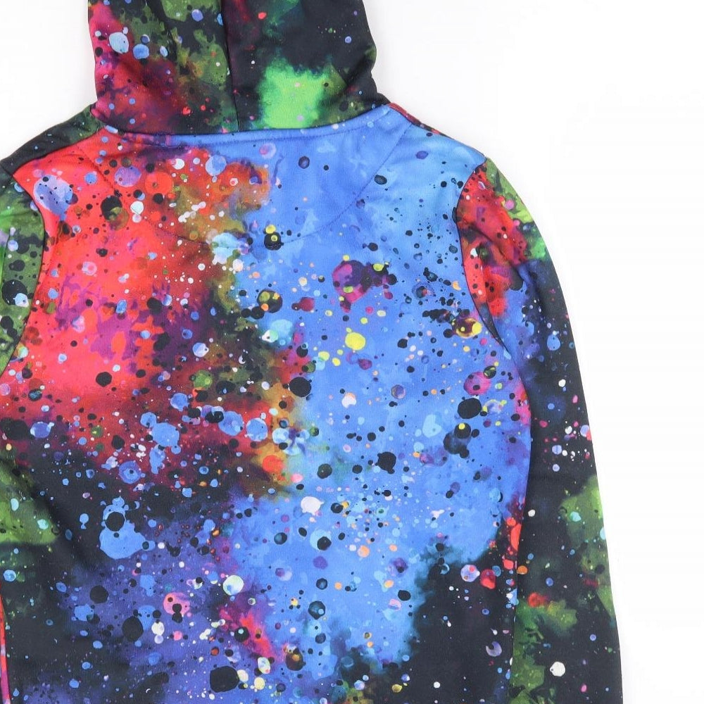 dfnd Boys Multicoloured Geometric Polyester Pullover Hoodie Size 13-14 Years Pullover - Paint Splatter