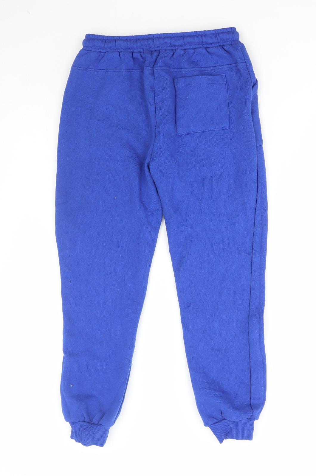 Leigh Tucker Boys Blue Cotton Jogger Trousers Size 10-11 Years Regular Pullover