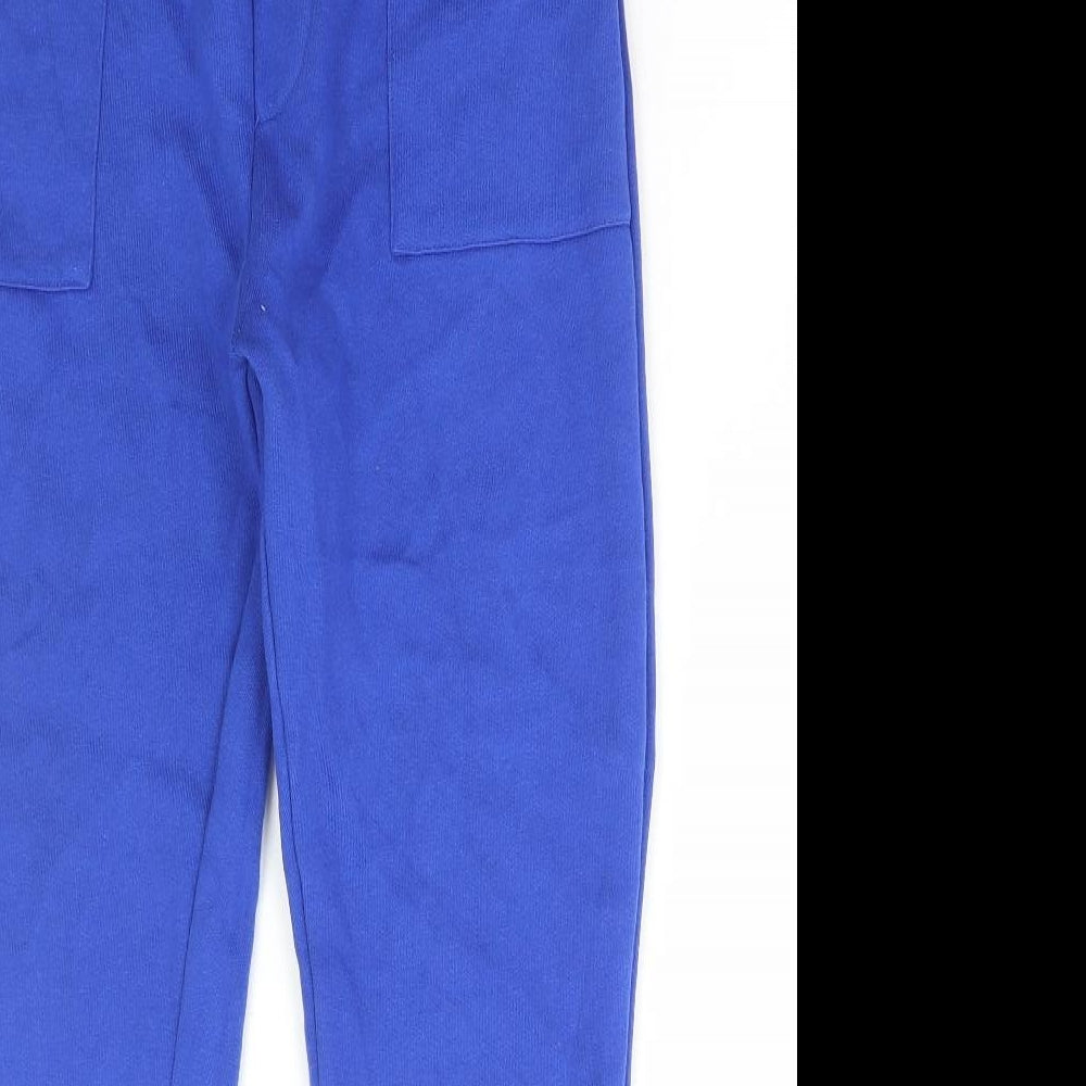 Leigh Tucker Boys Blue Cotton Jogger Trousers Size 10-11 Years Regular Pullover