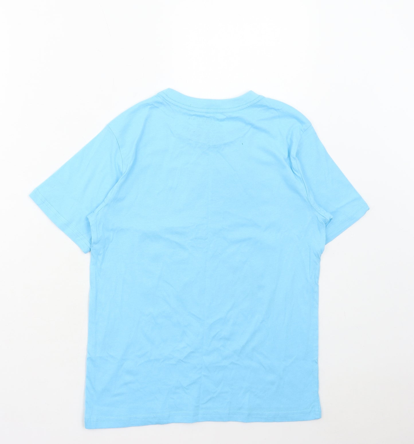 Tommy Hilfiger Boys Blue Cotton Basic T-Shirt Size 12-13 Years Round Neck Pullover