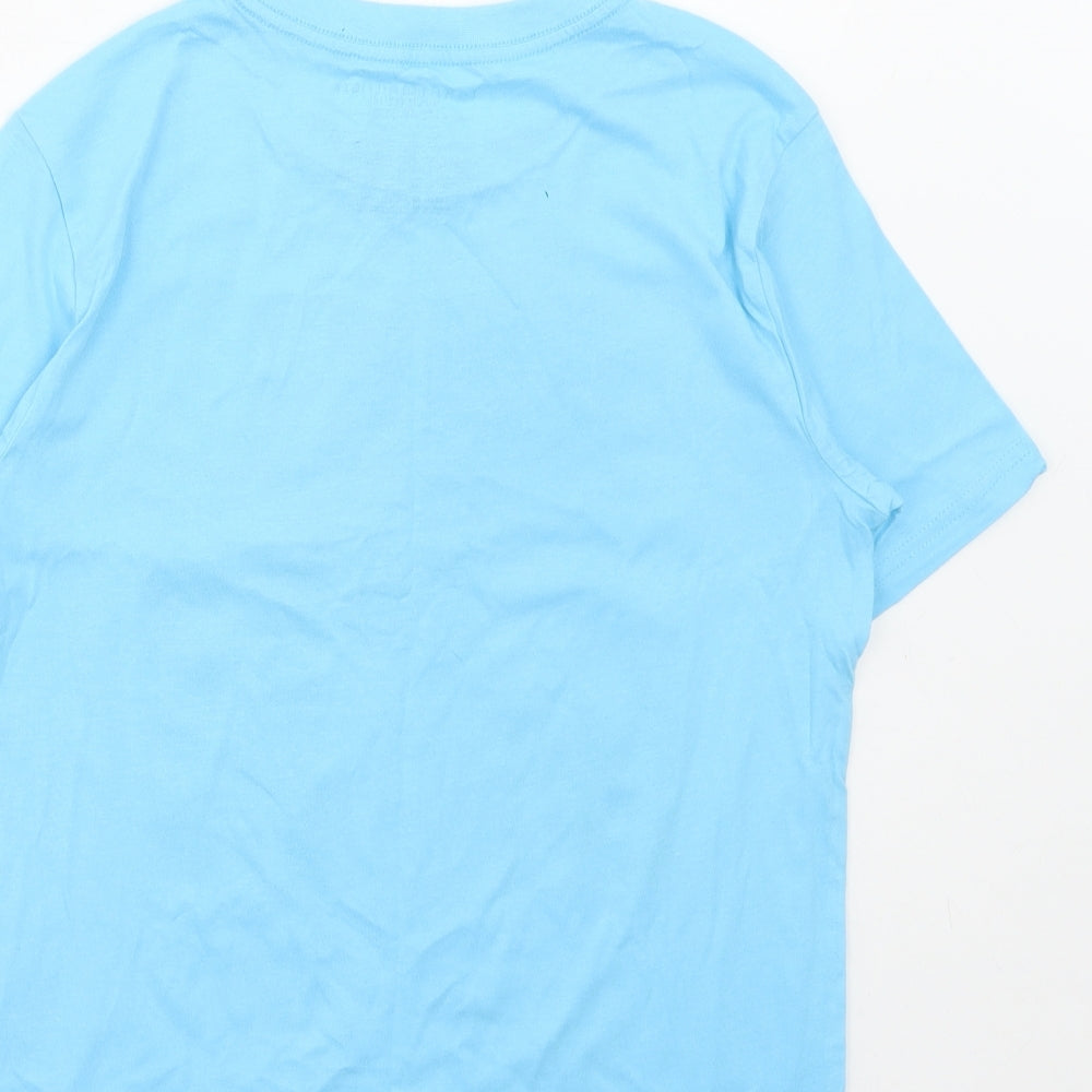 Tommy Hilfiger Boys Blue Cotton Basic T-Shirt Size 12-13 Years Round Neck Pullover