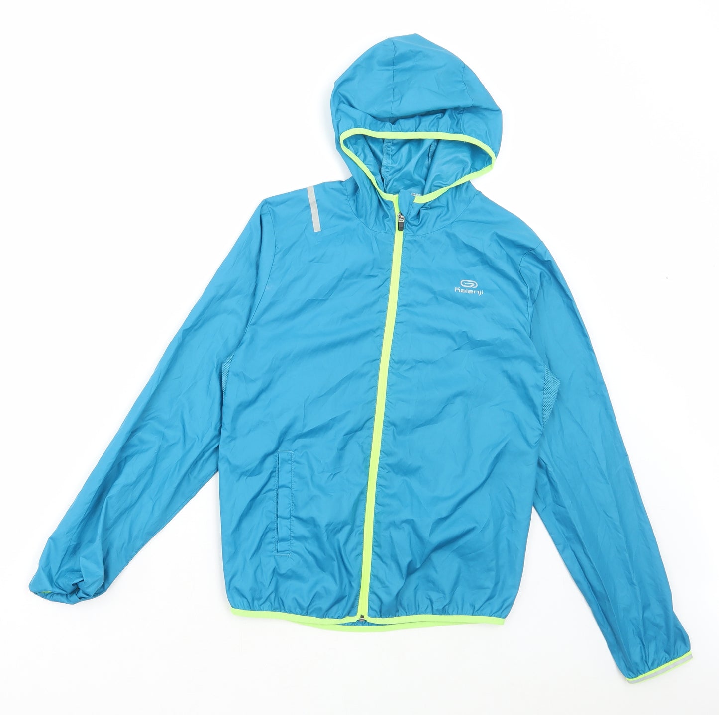 DECATHLON Boys Blue Rain Coat Coat Size 12 Years Zip