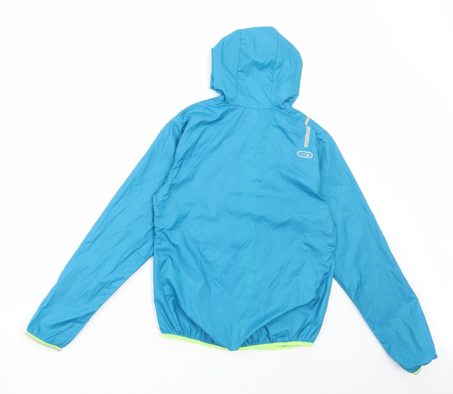 DECATHLON Boys Blue Rain Coat Coat Size 12 Years Zip