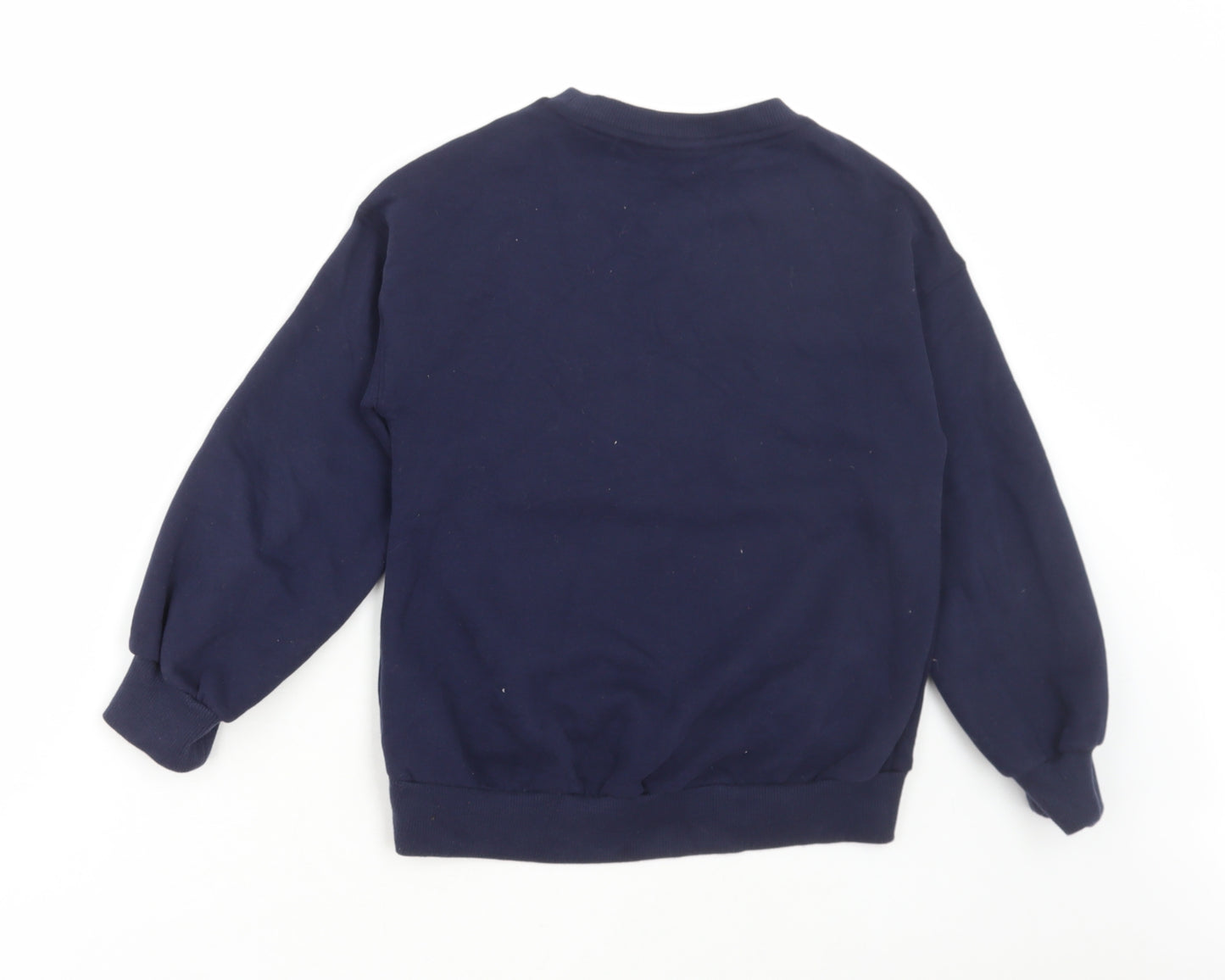 NEXT Girls Blue Geometric Cotton Pullover Sweatshirt Size 10 Years Pullover - Rainbow