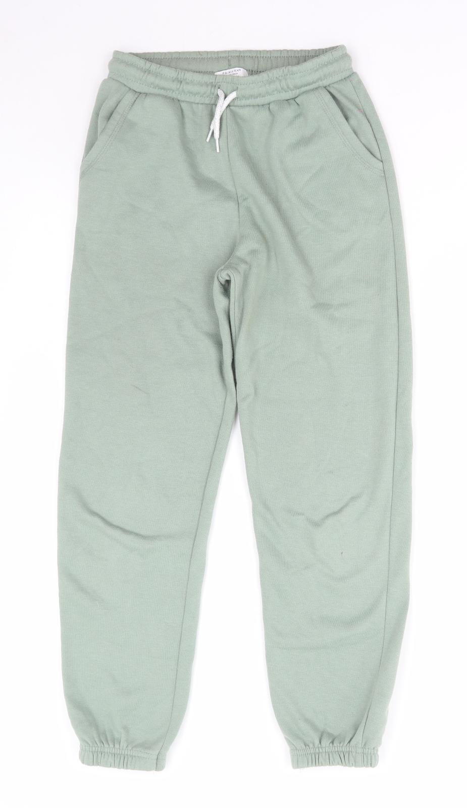 Primark Girls Green Polyester Jogger Trousers Size 12-13 Years Regular Drawstring