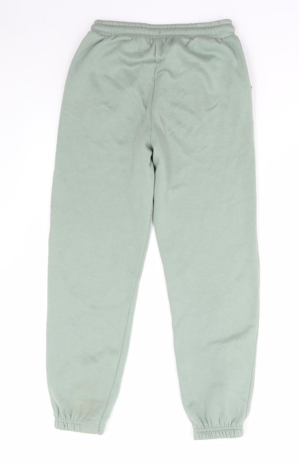 Primark Girls Green Polyester Jogger Trousers Size 12-13 Years Regular Drawstring