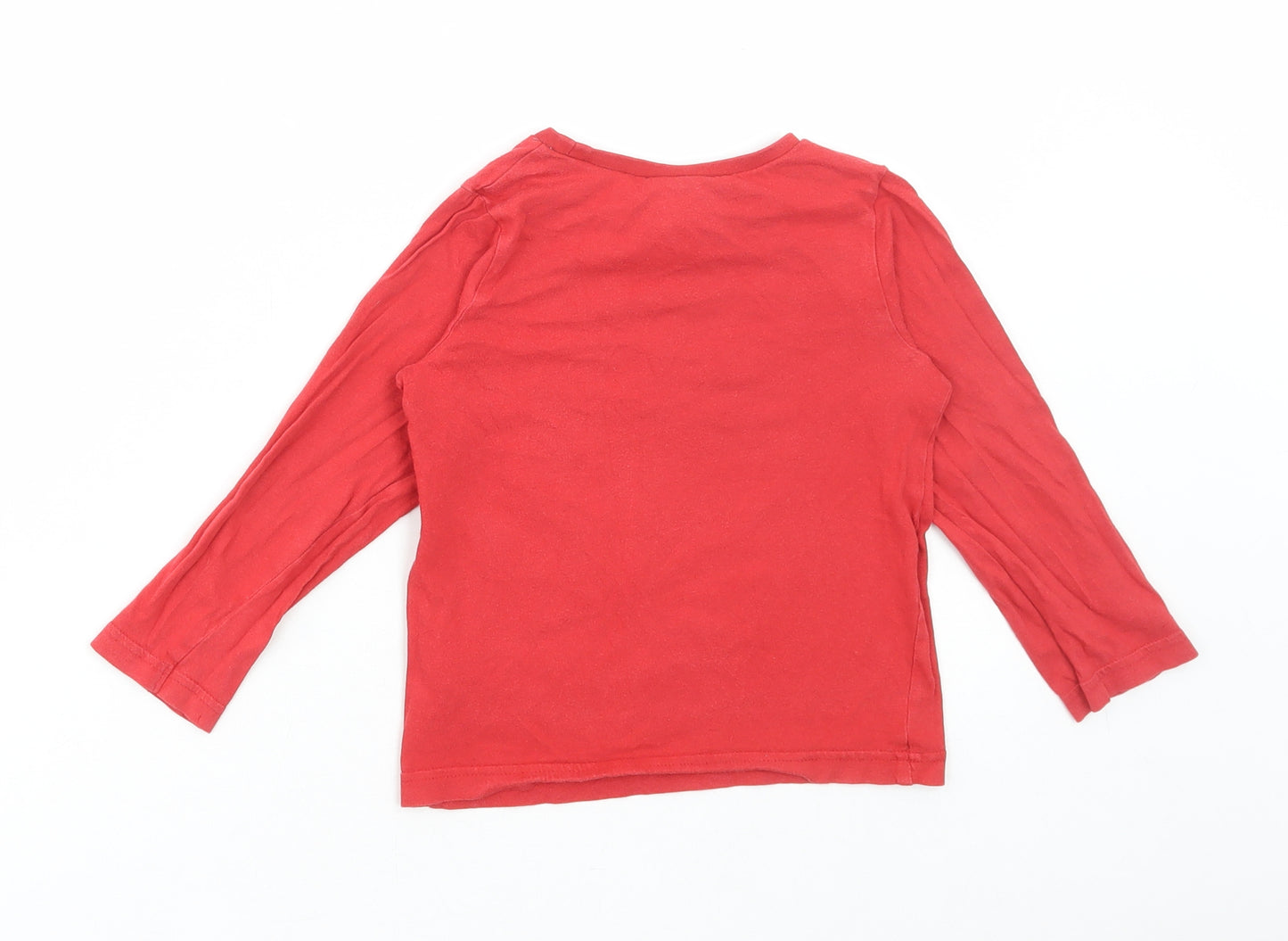 Avon Boys Red Cotton Basic T-Shirt Size 3-4 Years Round Neck Pullover - Teamwork, Paw patrol