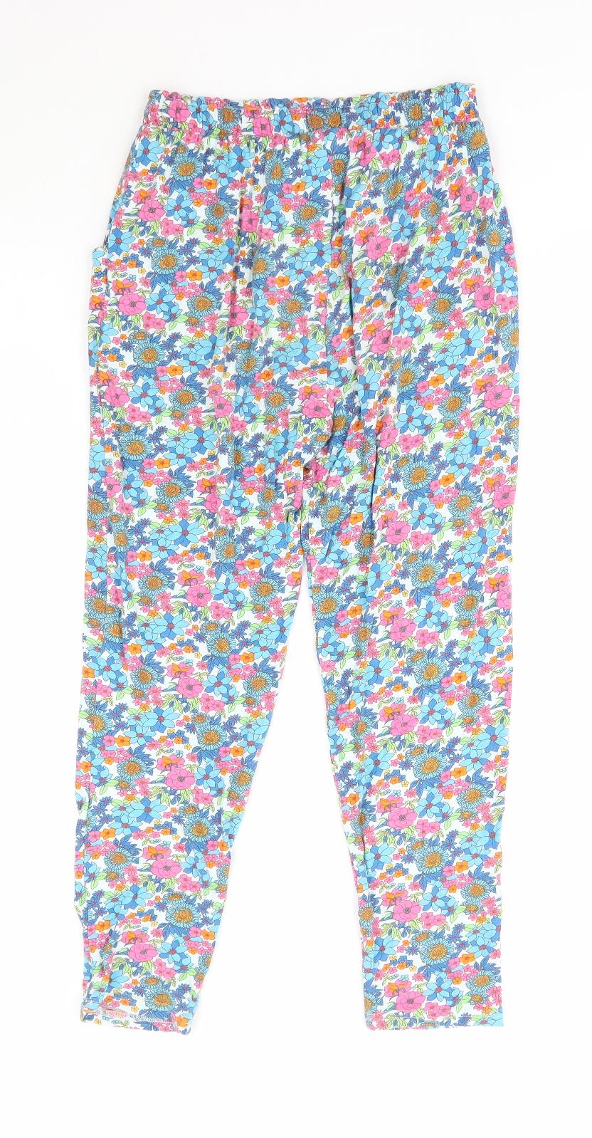 NEXT Girls Multicoloured Floral Viscose Bloomer Trousers Size 10 Years Regular Pullover