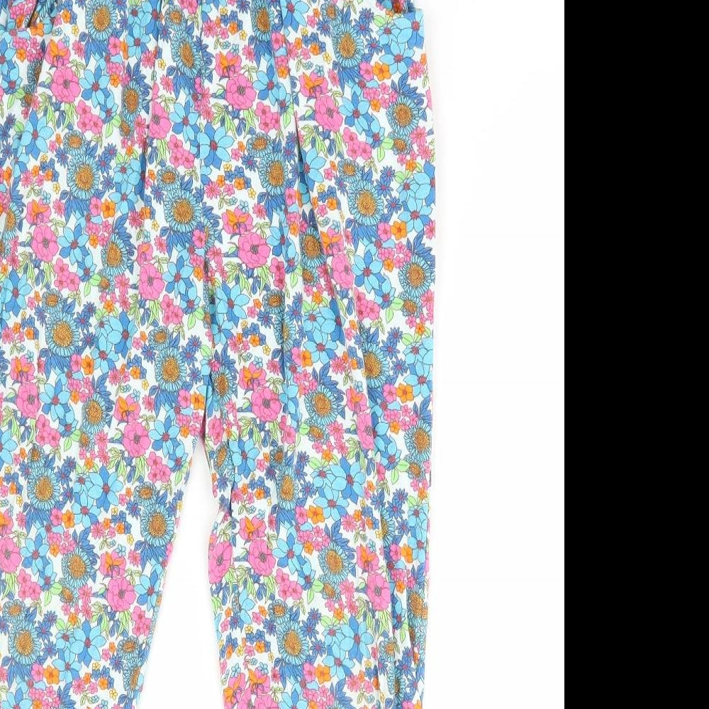 NEXT Girls Multicoloured Floral Viscose Bloomer Trousers Size 10 Years Regular Pullover