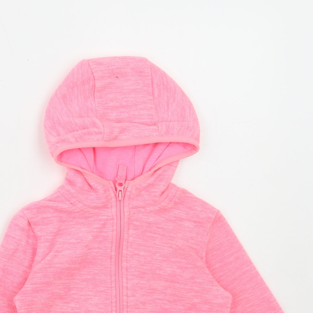 Dunnes Stores Girls Pink Polyester Full Zip Sweatshirt Size 5 Years Zip