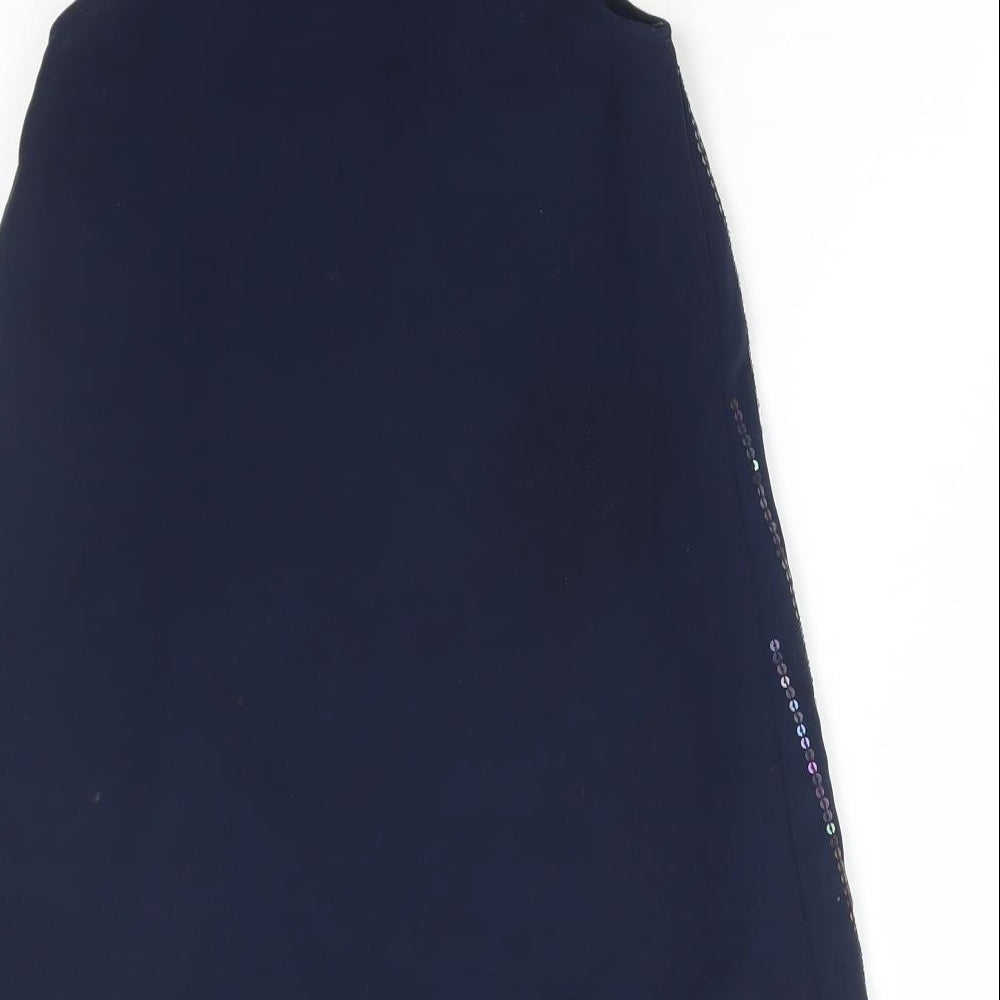 George Girls Blue Polyester A-Line Size 7-8 Years Round Neck Button