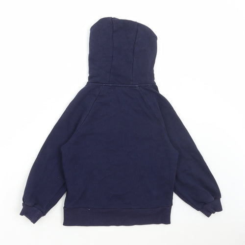 NEXT Girls Blue Cotton Pullover Hoodie Size 6 Years Pullover - Rainbow Heart