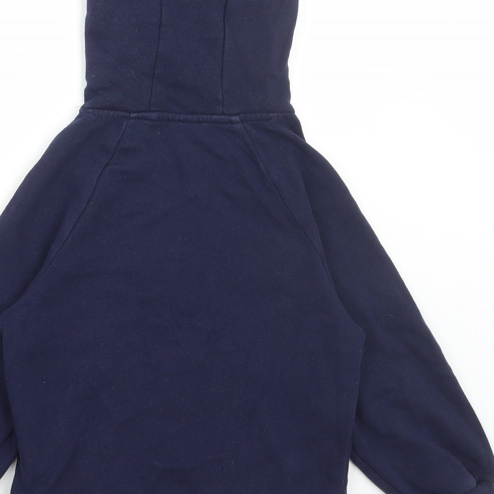 NEXT Girls Blue Cotton Pullover Hoodie Size 6 Years Pullover - Rainbow Heart