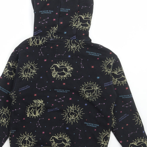 Marks and Spencer Boys Black Geometric Cotton Pullover Hoodie Size 6-7 Years Pullover - Harry Potter