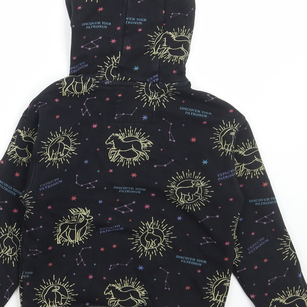 Marks and Spencer Boys Black Geometric Cotton Pullover Hoodie Size 6-7 Years Pullover - Harry Potter