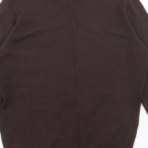 Debenhams Mens Brown Round Neck Cotton Pullover Jumper Size S