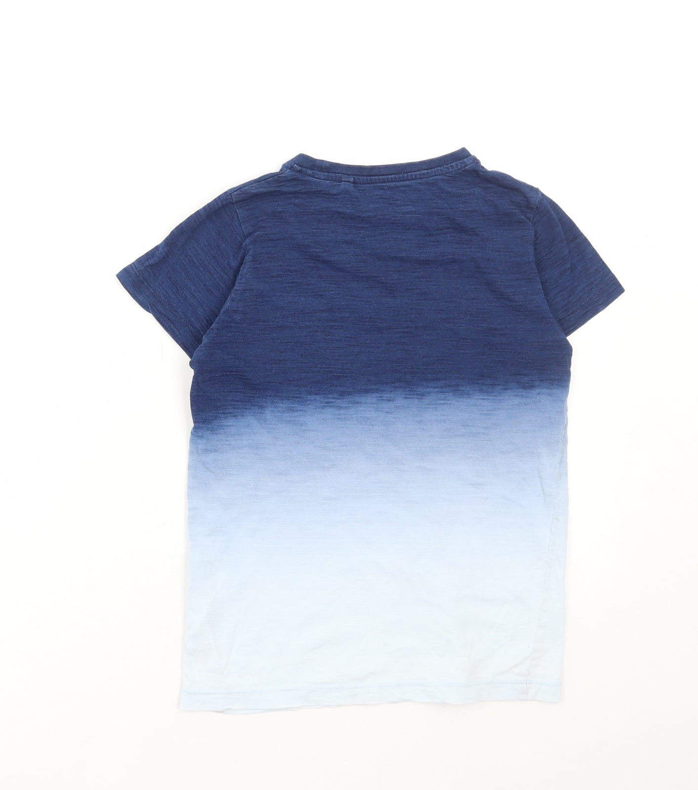 NEXT Boys Blue Cotton Basic T-Shirt Size 7 Years Round Neck Pullover - Ombre