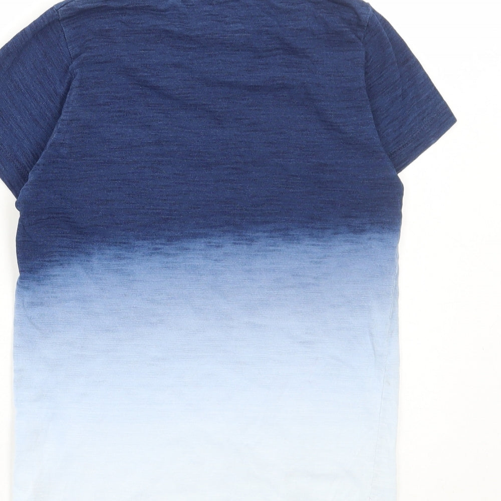 NEXT Boys Blue Cotton Basic T-Shirt Size 7 Years Round Neck Pullover - Ombre