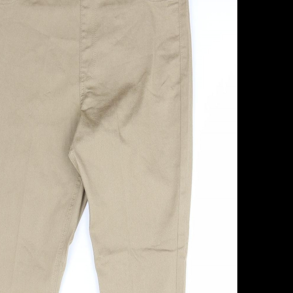 Marks and Spencer Womens Beige Cotton Jegging Trousers Size 16 L27 in Regular