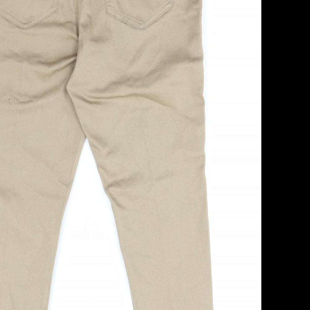 Marks and Spencer Womens Beige Cotton Jegging Trousers Size 16 L27 in Regular