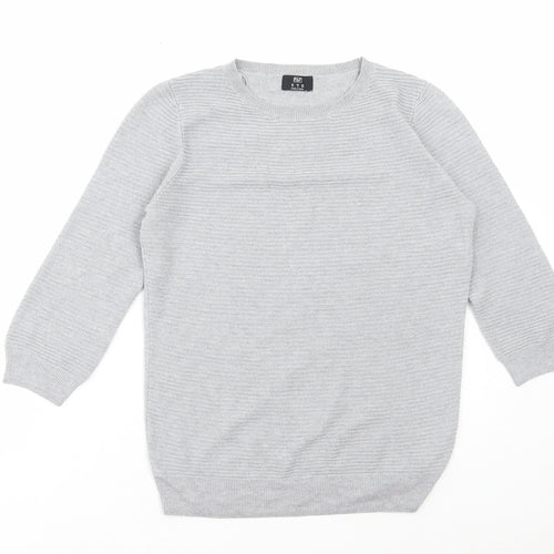 F&F Womens Grey Round Neck Viscose Pullover Jumper Size 10