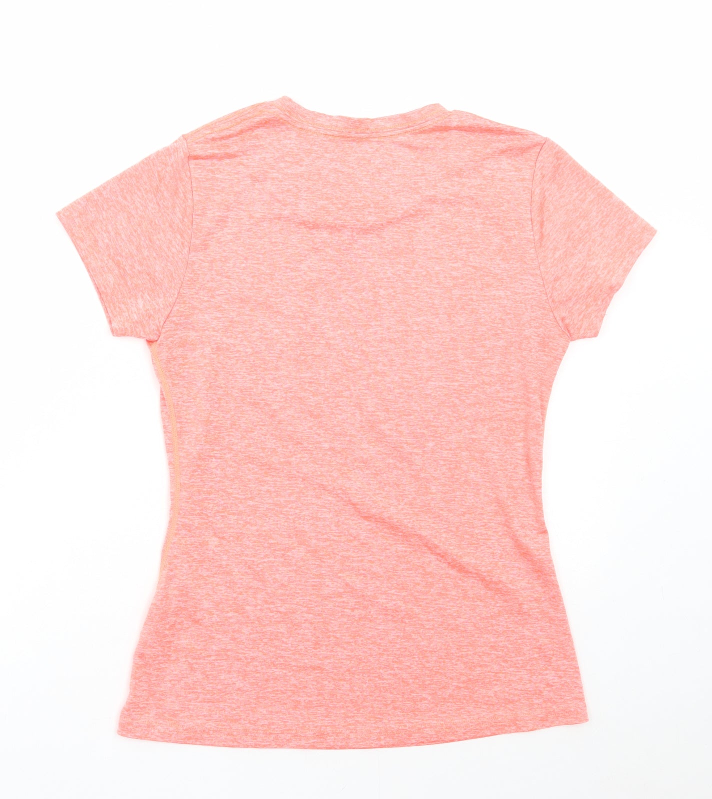 Icyzone Womens Orange Polyester Basic T-Shirt Size XS Round Neck Pullover