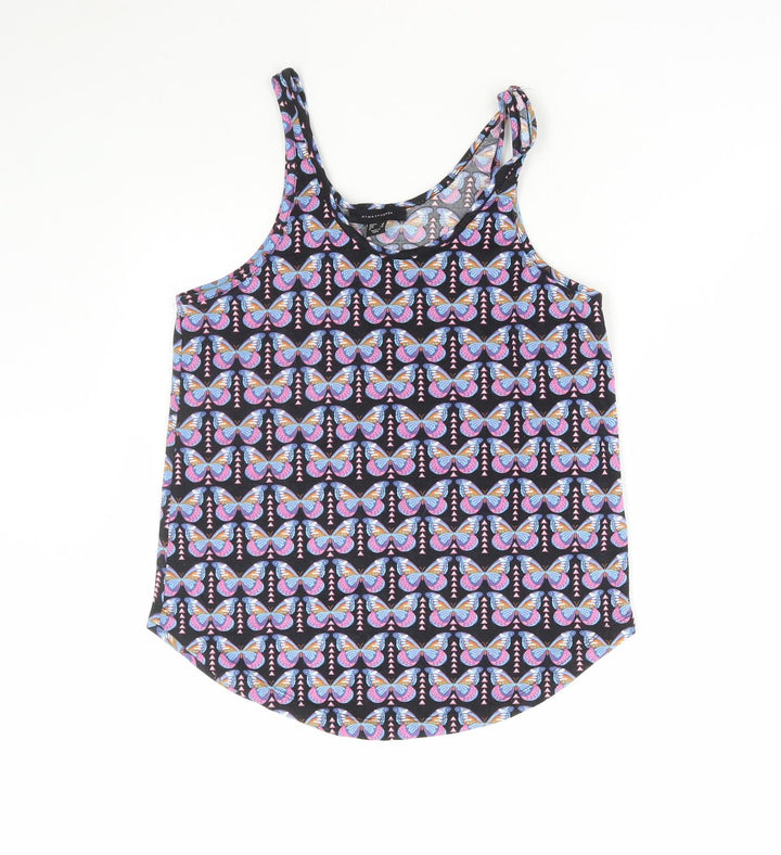Atmosphere Womens Multicoloured Geometric Polyester Basic Tank Size 8 Round Neck