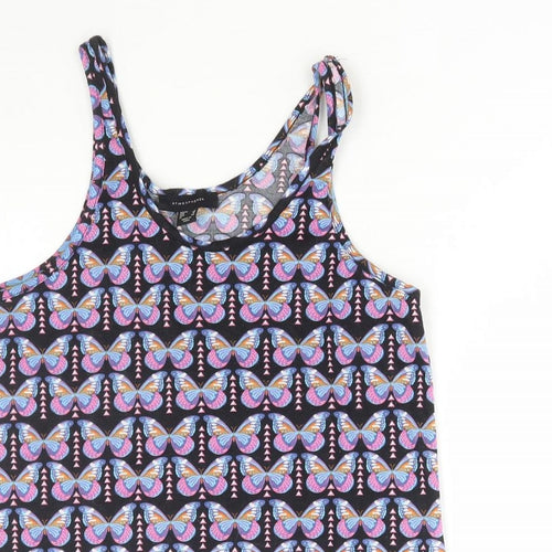 Atmosphere Womens Multicoloured Geometric Polyester Basic Tank Size 8 Round Neck