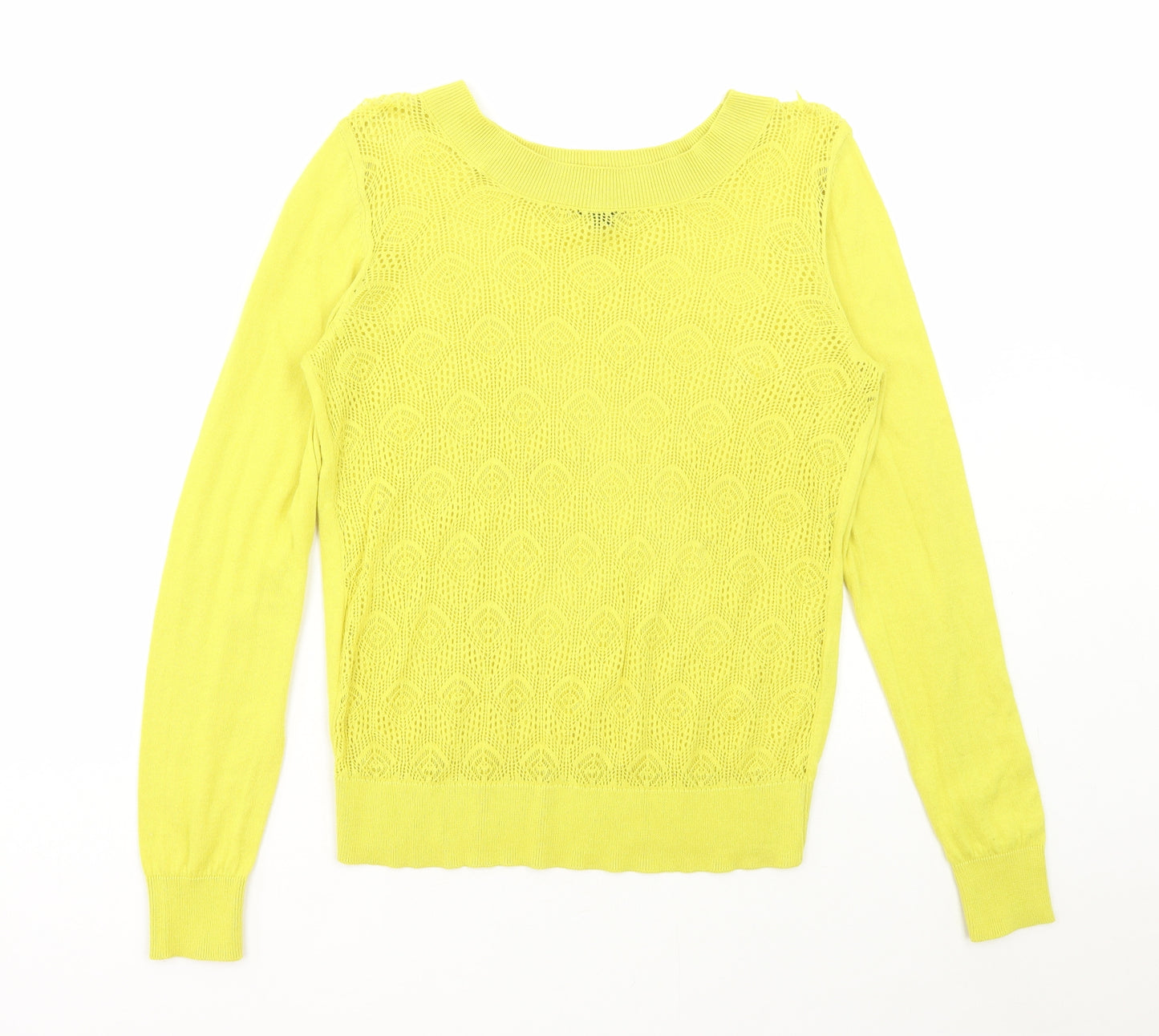MGXX Womens Yellow Round Neck Acrylic Pullover Jumper Size M