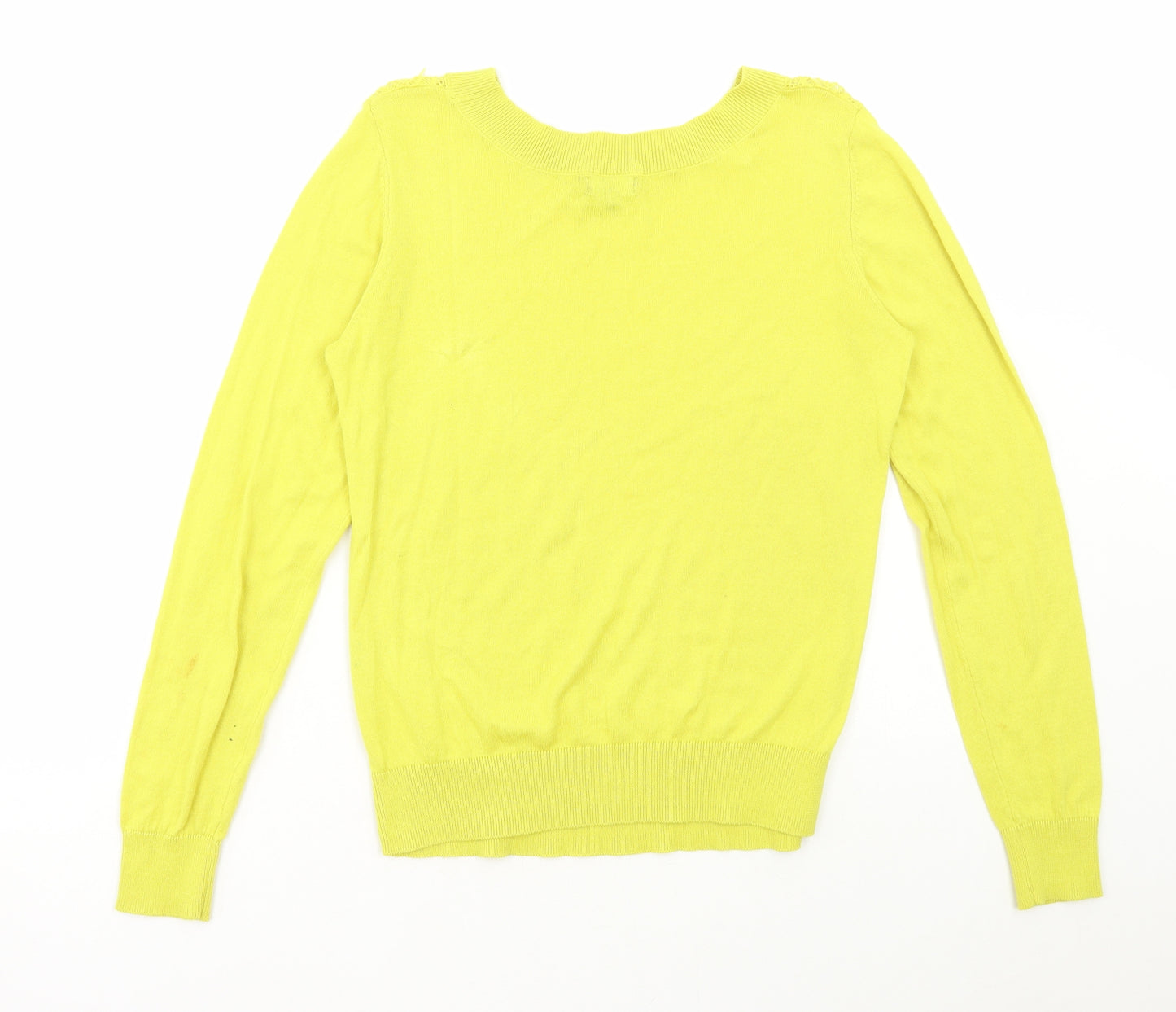 MGXX Womens Yellow Round Neck Acrylic Pullover Jumper Size M