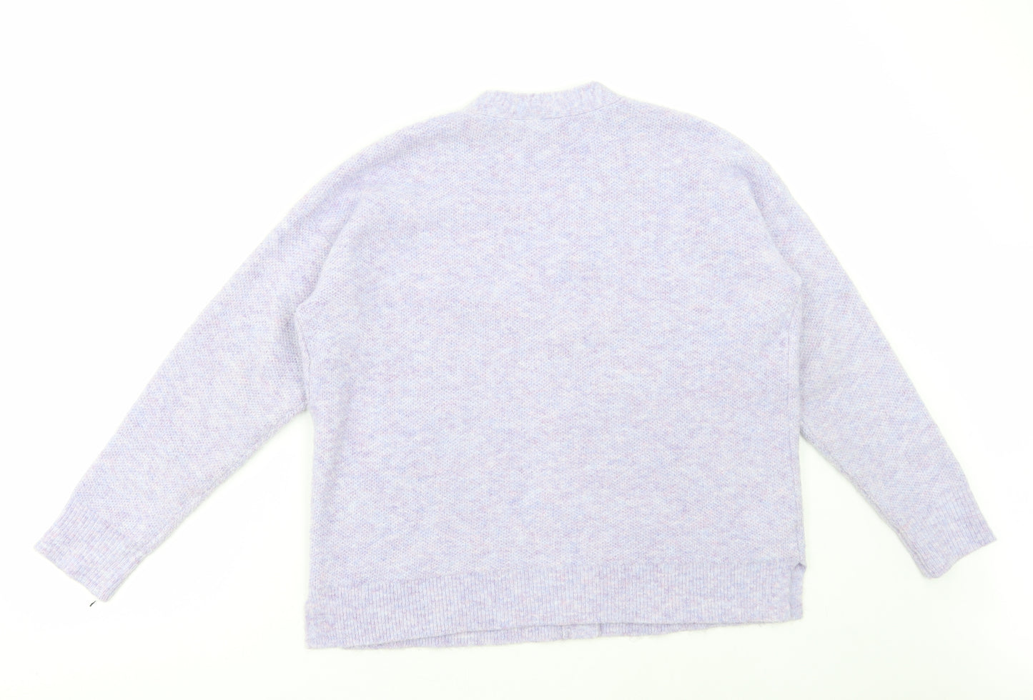 LOFT Womens Purple V-Neck Cotton Cardigan Jumper Size L