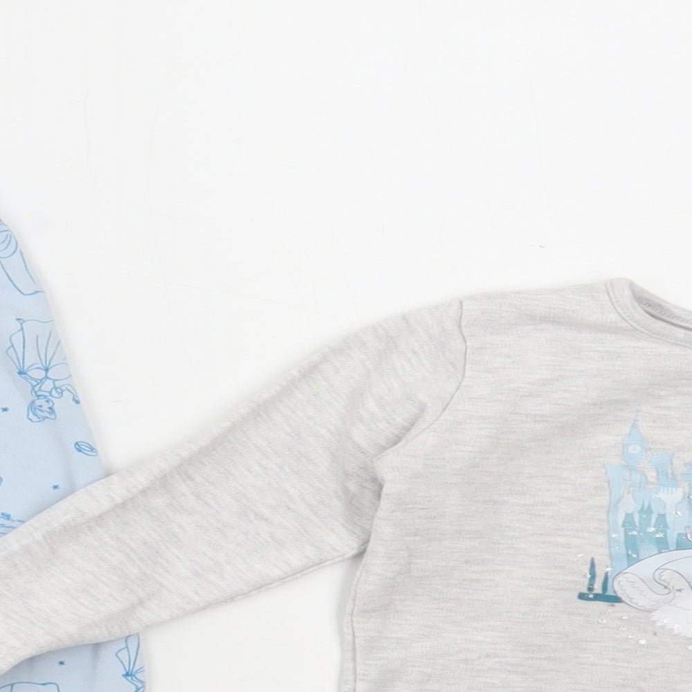 Primark Girls Blue Geometric Cotton Set Pyjama Set Size 12-18 Months Pullover - Cinderella