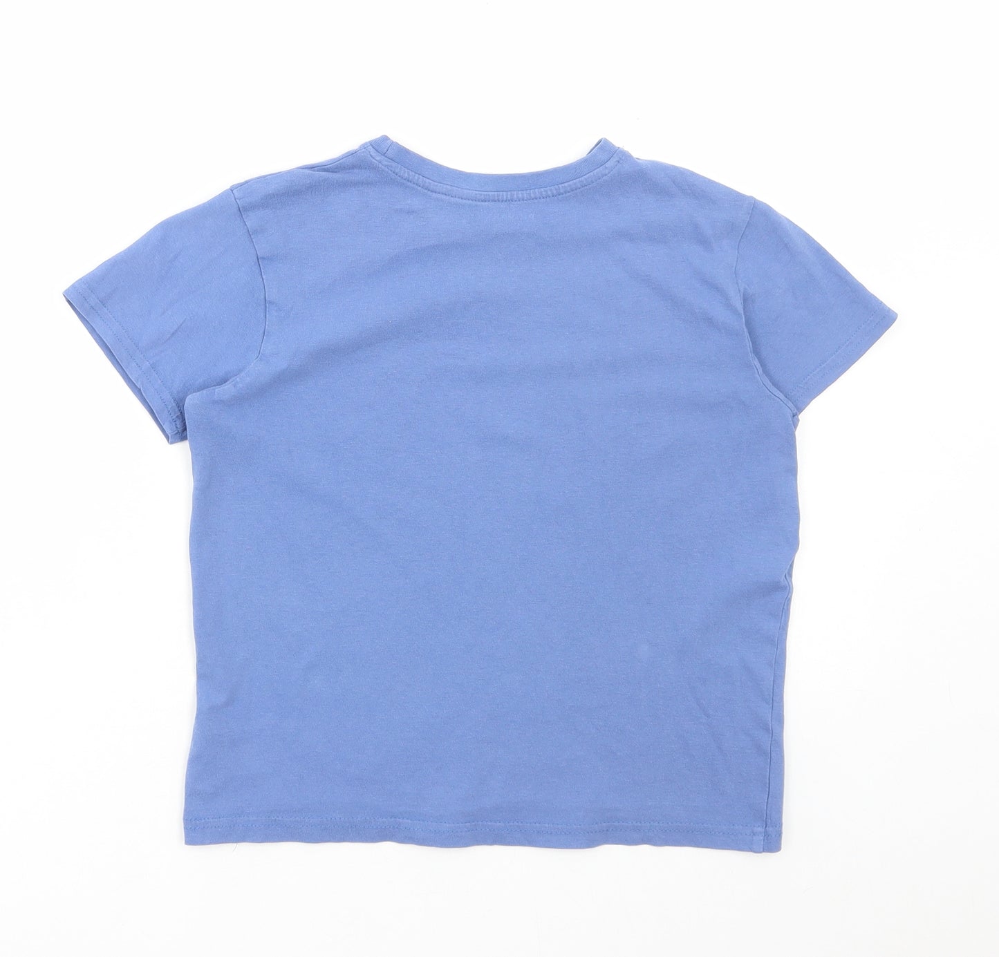 Primark Boys Blue Cotton Basic T-Shirt Size 8-9 Years Round Neck Pullover - Sunset