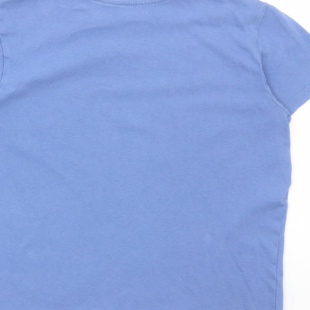 Primark Boys Blue Cotton Basic T-Shirt Size 8-9 Years Round Neck Pullover - Sunset