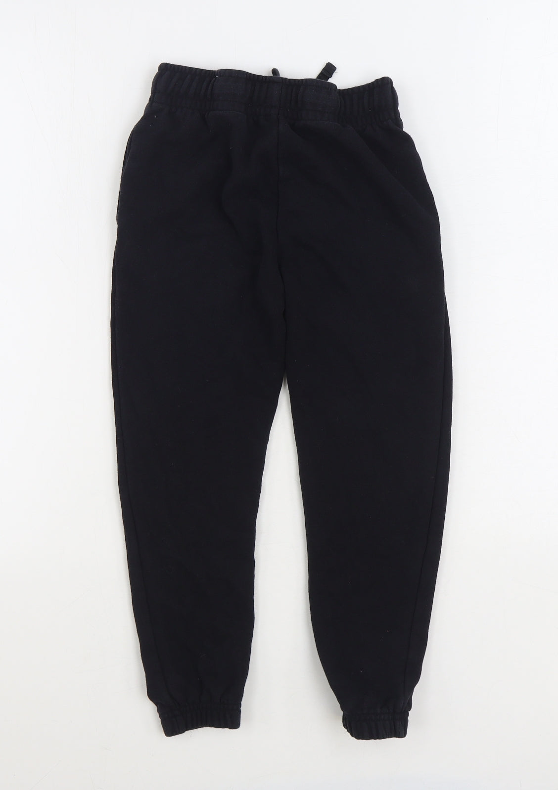 F&F Boys Black Cotton Jogger Trousers Size 7-8 Years Regular Drawstring - NYC