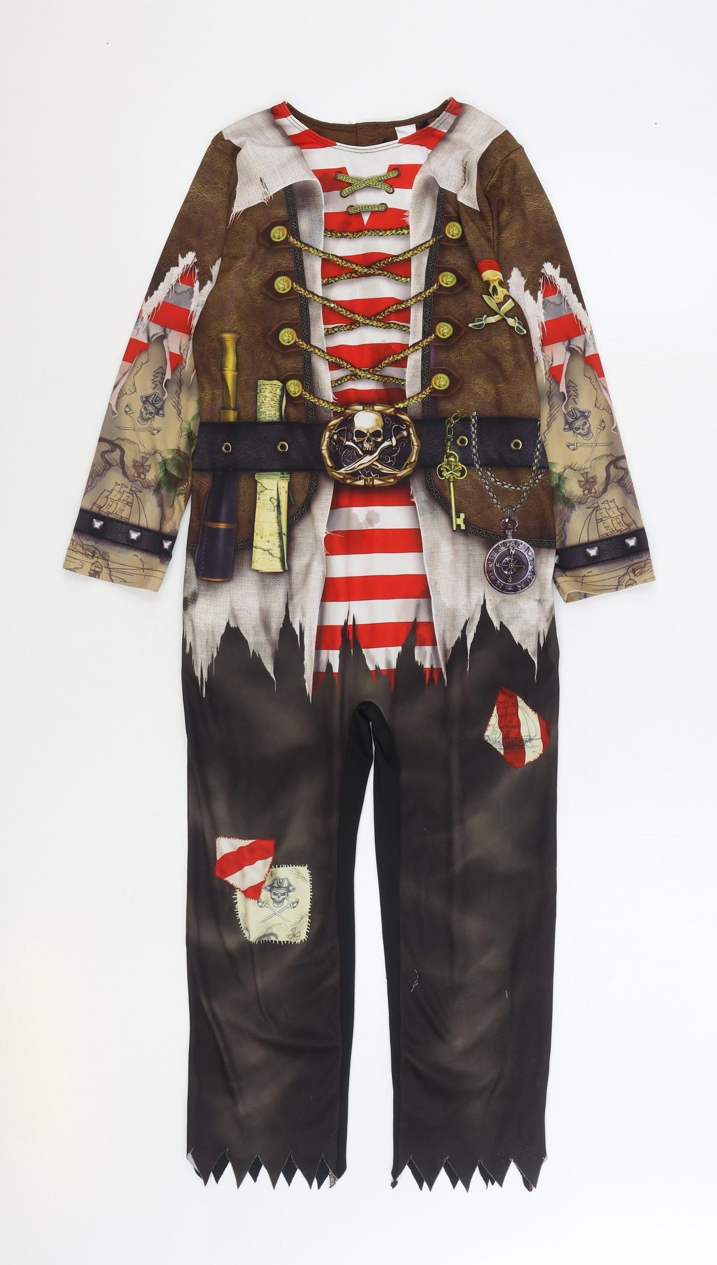 George Boys Multicoloured Geometric Polyester One Piece Size 7-8 Years Hook & Loop - Pirate Costume