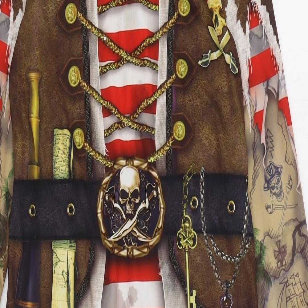 George Boys Multicoloured Geometric Polyester One Piece Size 7-8 Years Hook & Loop - Pirate Costume