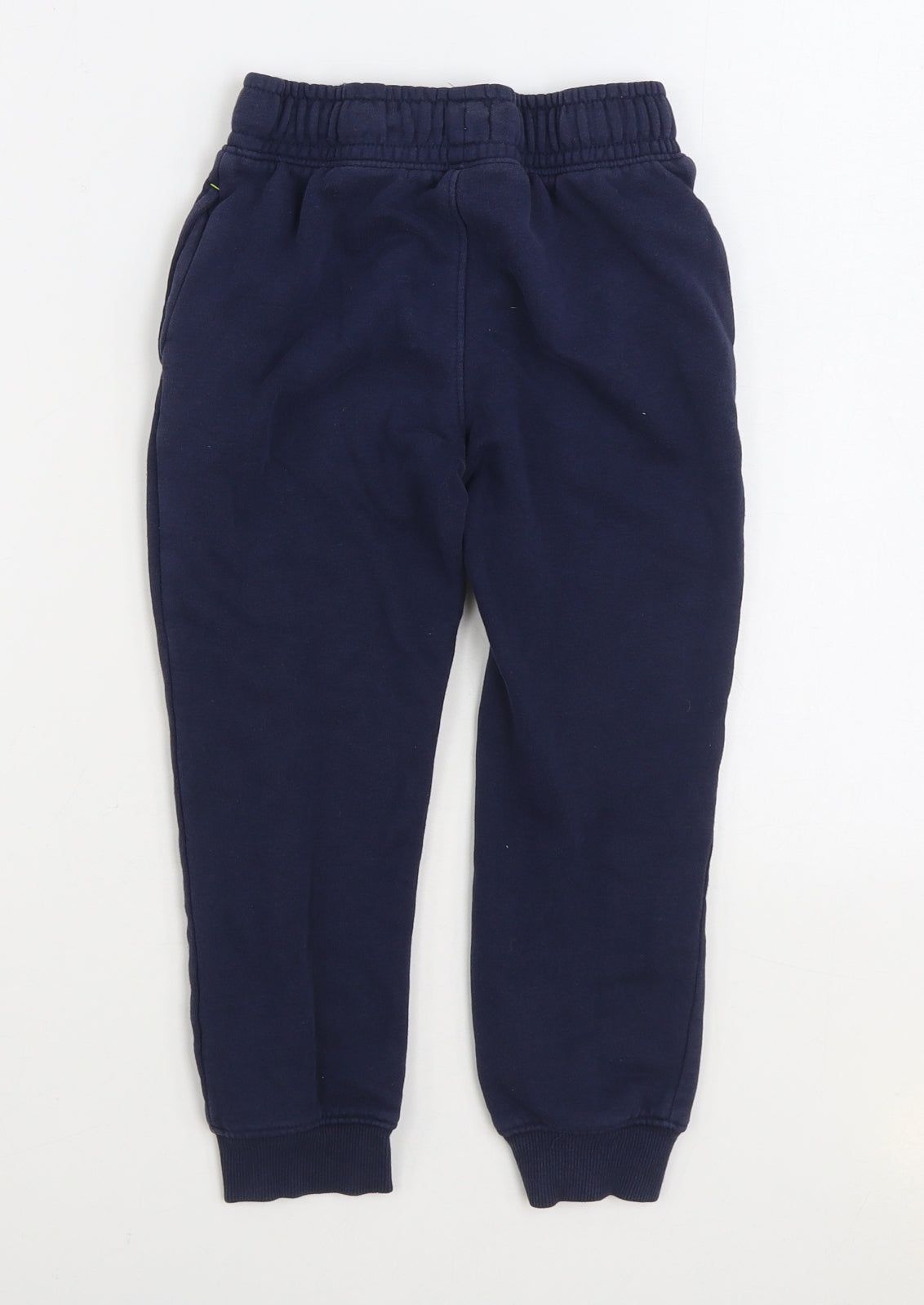 F&F Boys Blue Cotton Jogger Trousers Size 6-7 Years Regular Drawstring