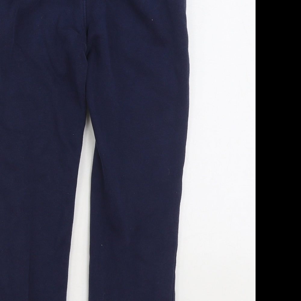 F&F Boys Blue Cotton Jogger Trousers Size 6-7 Years Regular Drawstring