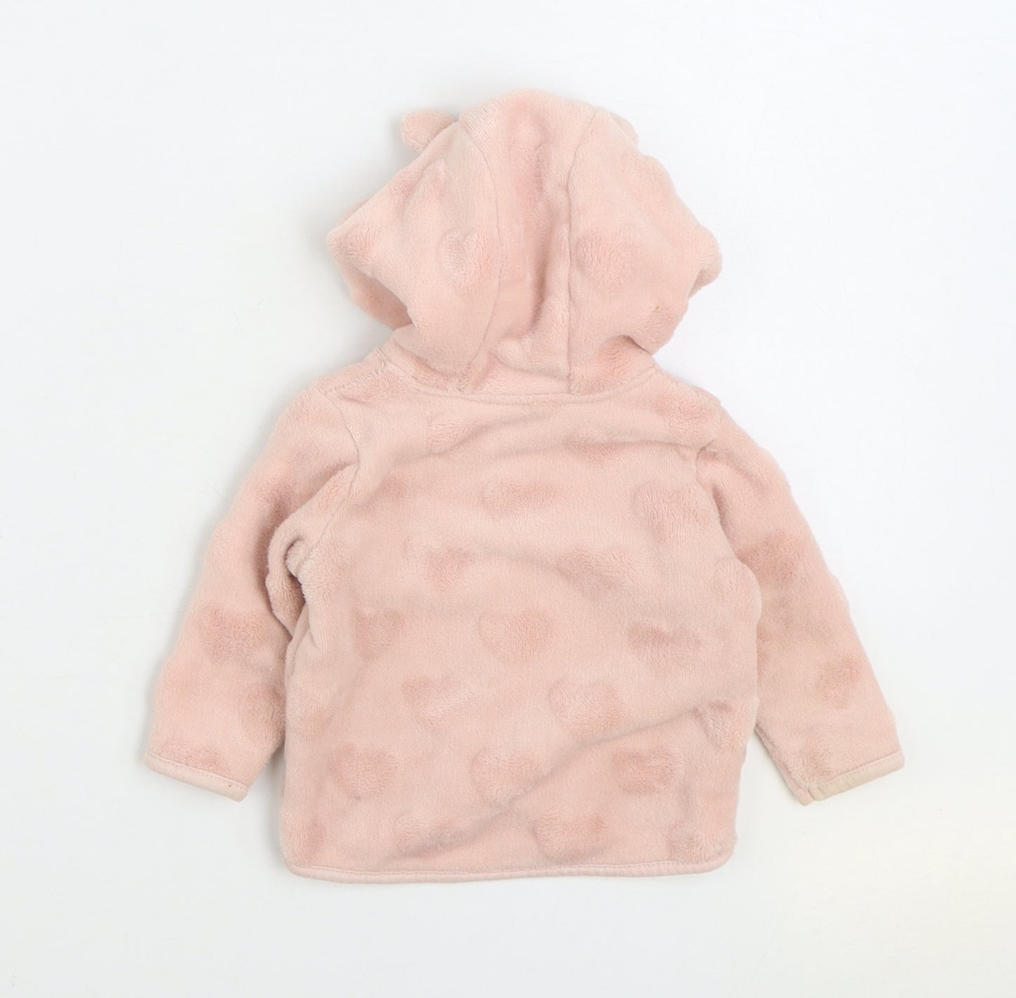 H&M Girls Pink Geometric Jacket Size 3-6 Months Zip - Hearts